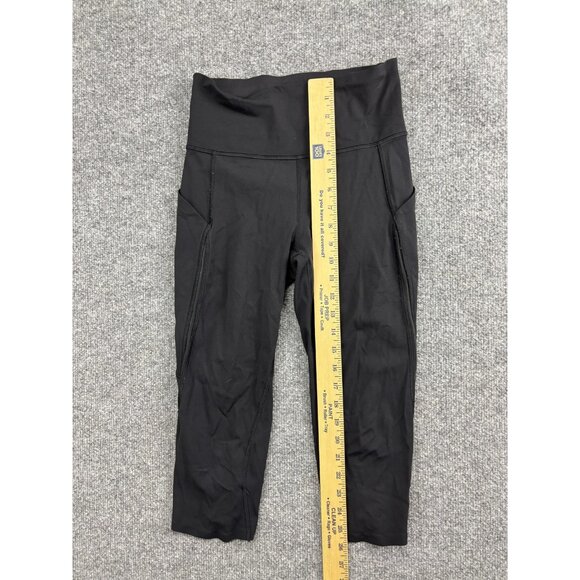 Lululemon Pants Womens 4 Black Capri High Rise Pockets Running Leggings Luxtreme - Picture 3 of 6
